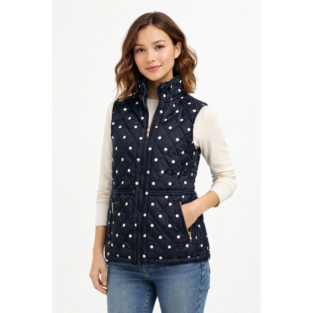 Kate Spade Quilted Reversible Polka Dot Vest - Size XS - NWT